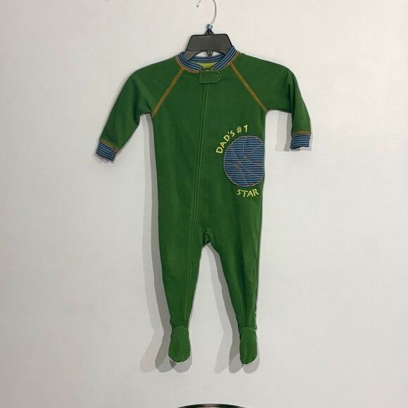 Carter's | Boys 18M Soft Fleece Green Dinosaur  Pjs Footie Winter Pajamas - Picture 1 of 13